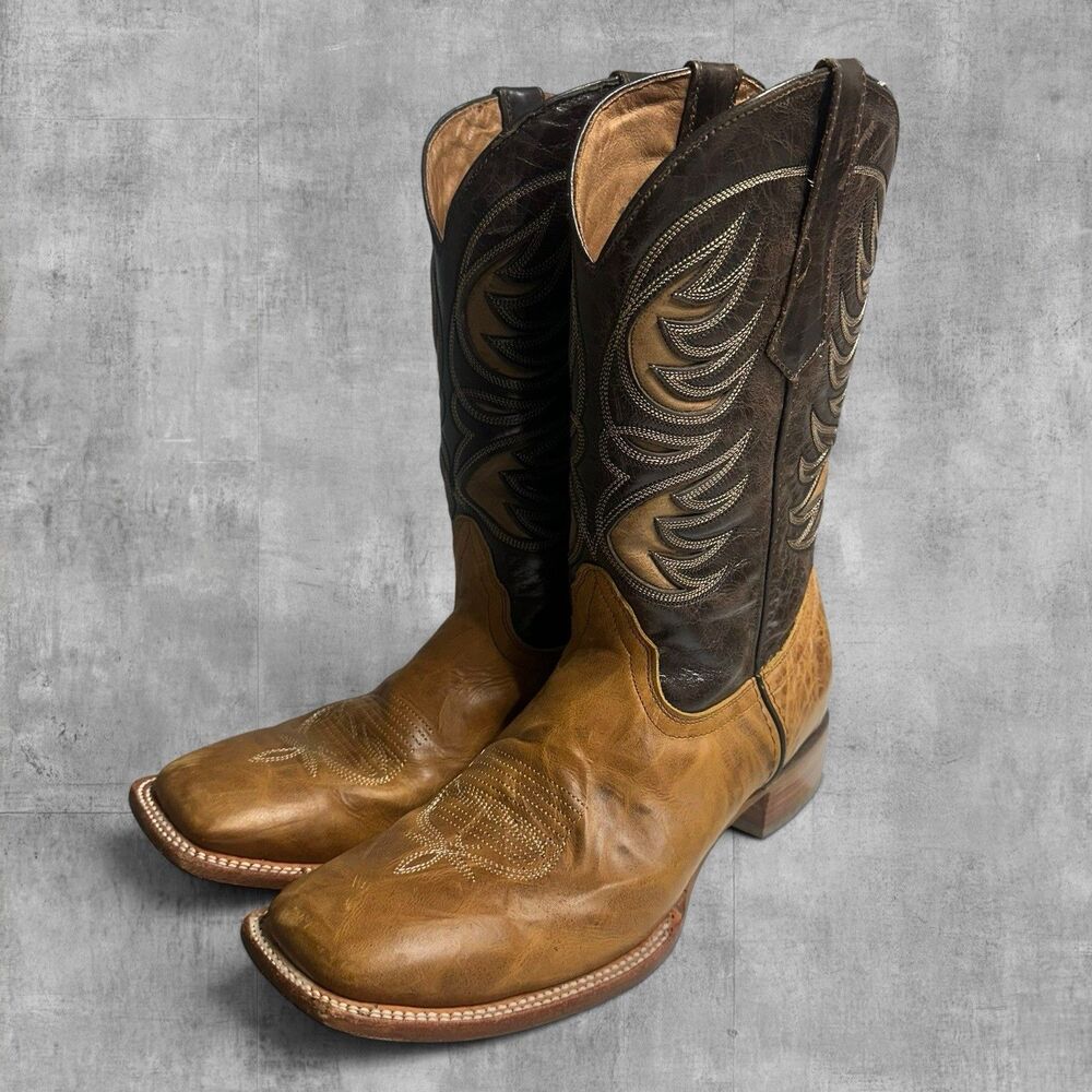 Hometown Heritage Western Boots Men’s Size 13 Brown Leather Square Toes Cowboy